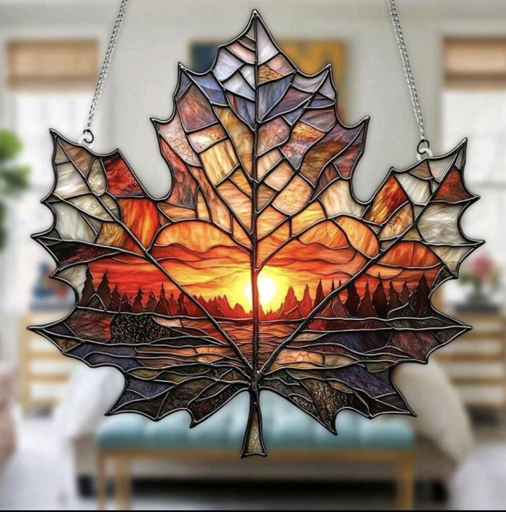 Acrylic Maple Leaf Suncatcher 2D